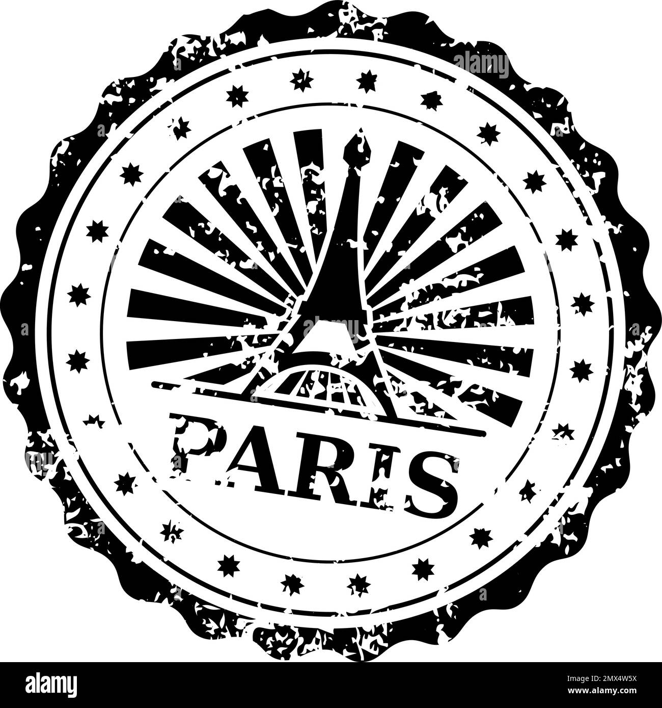 Poststempel von Paris. Gummidichtung mit Grunge-Tinte Stock Vektor