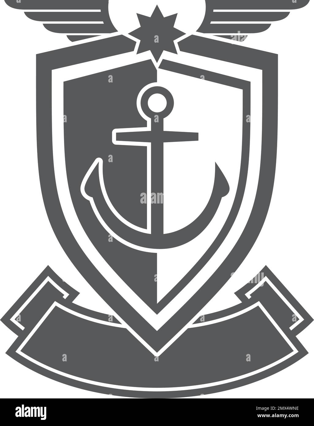 Navy-Force-Emblem. Militärabzeichen. Militärausweis Stock Vektor