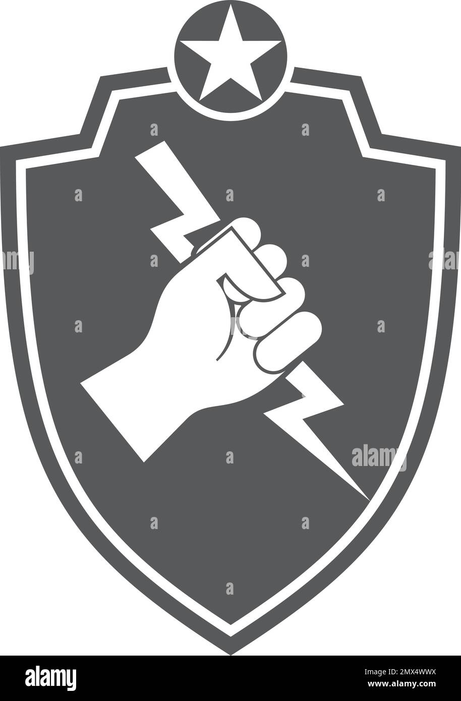 Armeebezirk. Militärlogo. Schwarzes Schild Stock Vektor