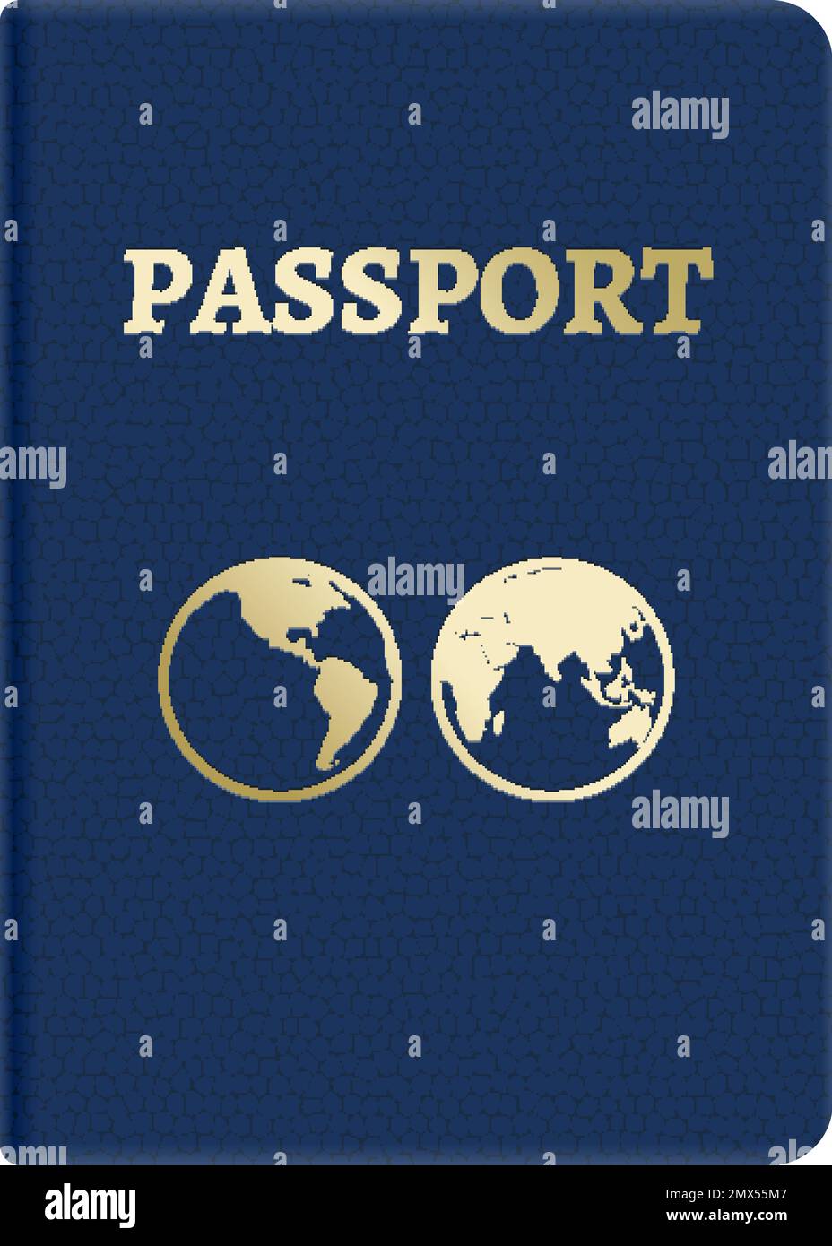Pass-Titelseite. Internationale Identität realistisches Modell Stock Vektor