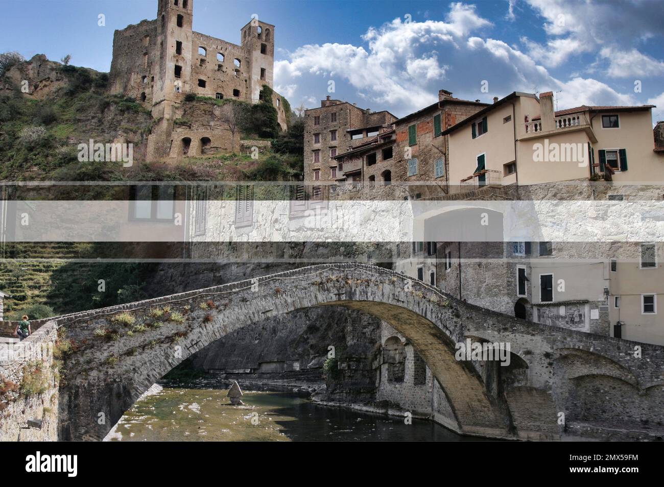 Dolceacqua (Italien, Ligurien) ist ein wunderschönes und charakteristisches mittelalterliches Dorf, reich an Kunst und Kultur Stockfoto
