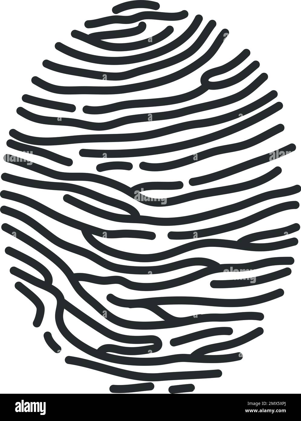 Symbol für biometrische Signatur. Fingerabdrucksymbol. Kriminelle Spur Stock Vektor