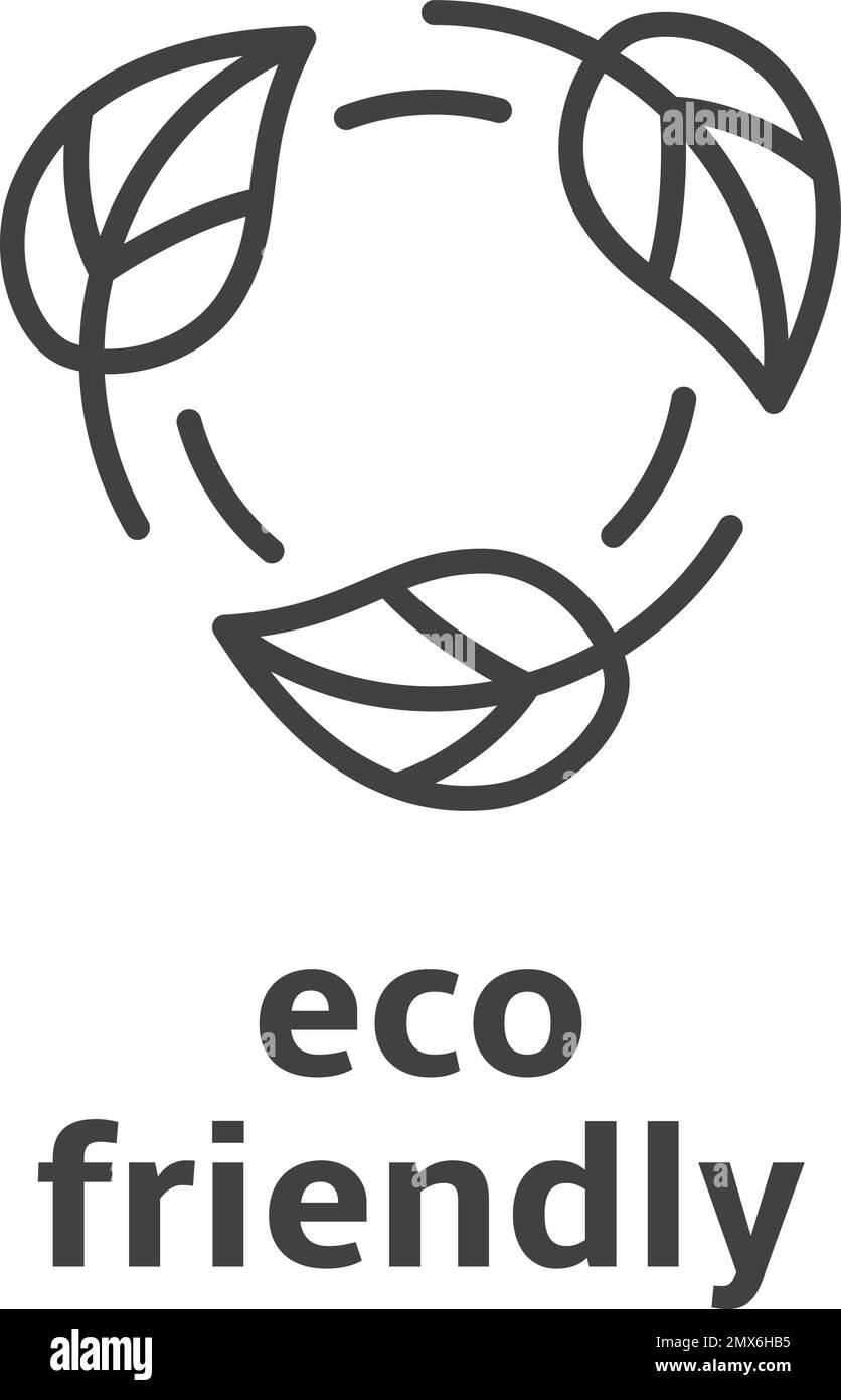 Umweltfreundliches Label. Symbol für natürliche biologische Umwelt Stock Vektor