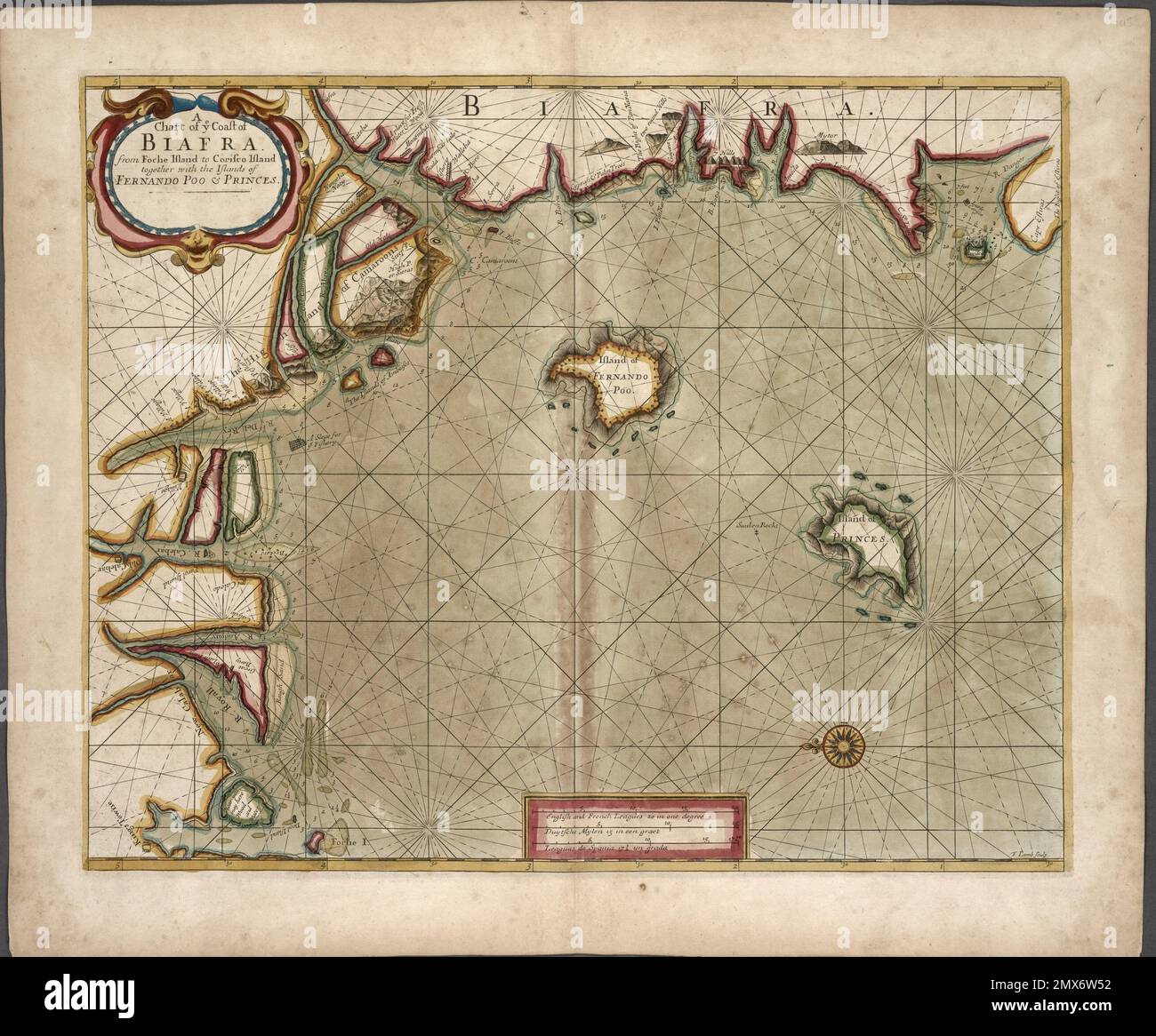 Eine Karte der Küste VON BIAFRA von Foche Island bis Corisco Island zusammen mit den Inseln FERNANDO POO und PRINZEN. Thornton, Samuel Stockfoto