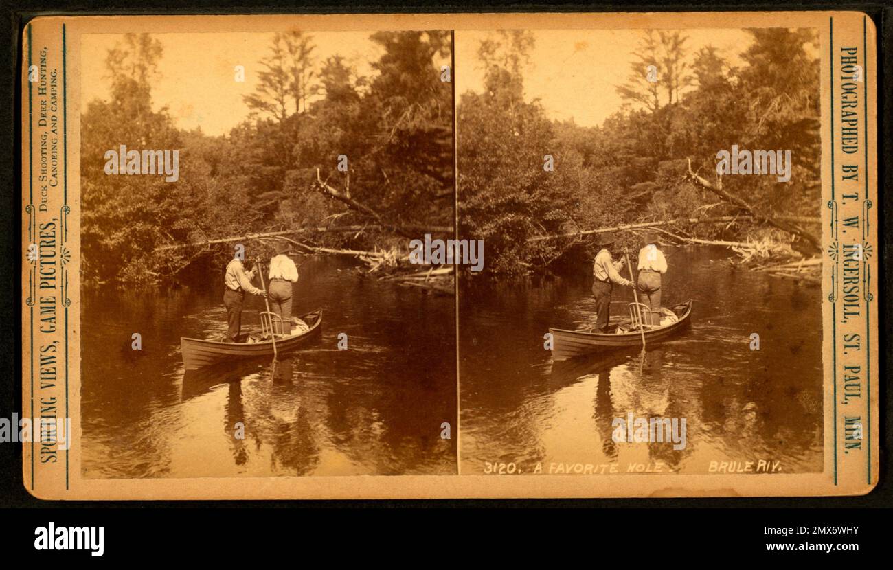 Ein Lieblingsloch, Brule Riv. Ingersoll, T. W. (Truman ward) (1862-1922) (Fotograf). Robert N. Dennis Sammlung stereoskopischer Ansichten vereint Stockfoto