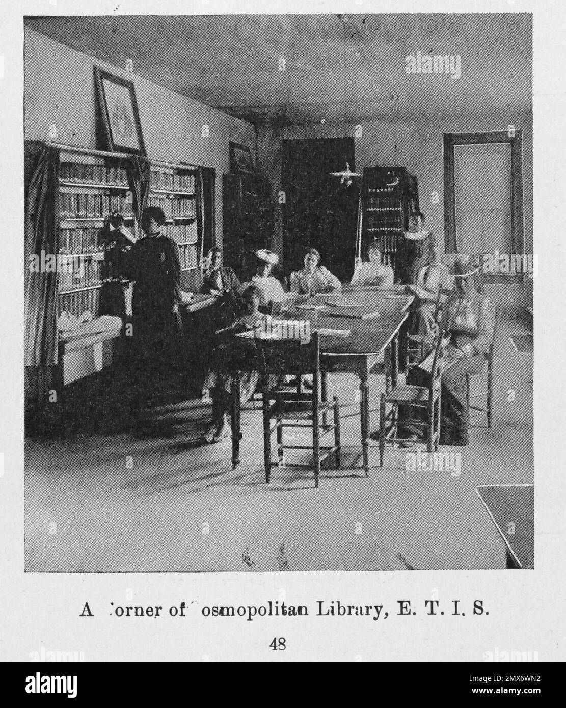 Eine Ecke der Cosmopolitan Library, E.T. I. S. Sketch Book of Livingstone College and East Tennessee Industrial School, Salisbury, N.C. Ausstellungsdatum: Stockfoto