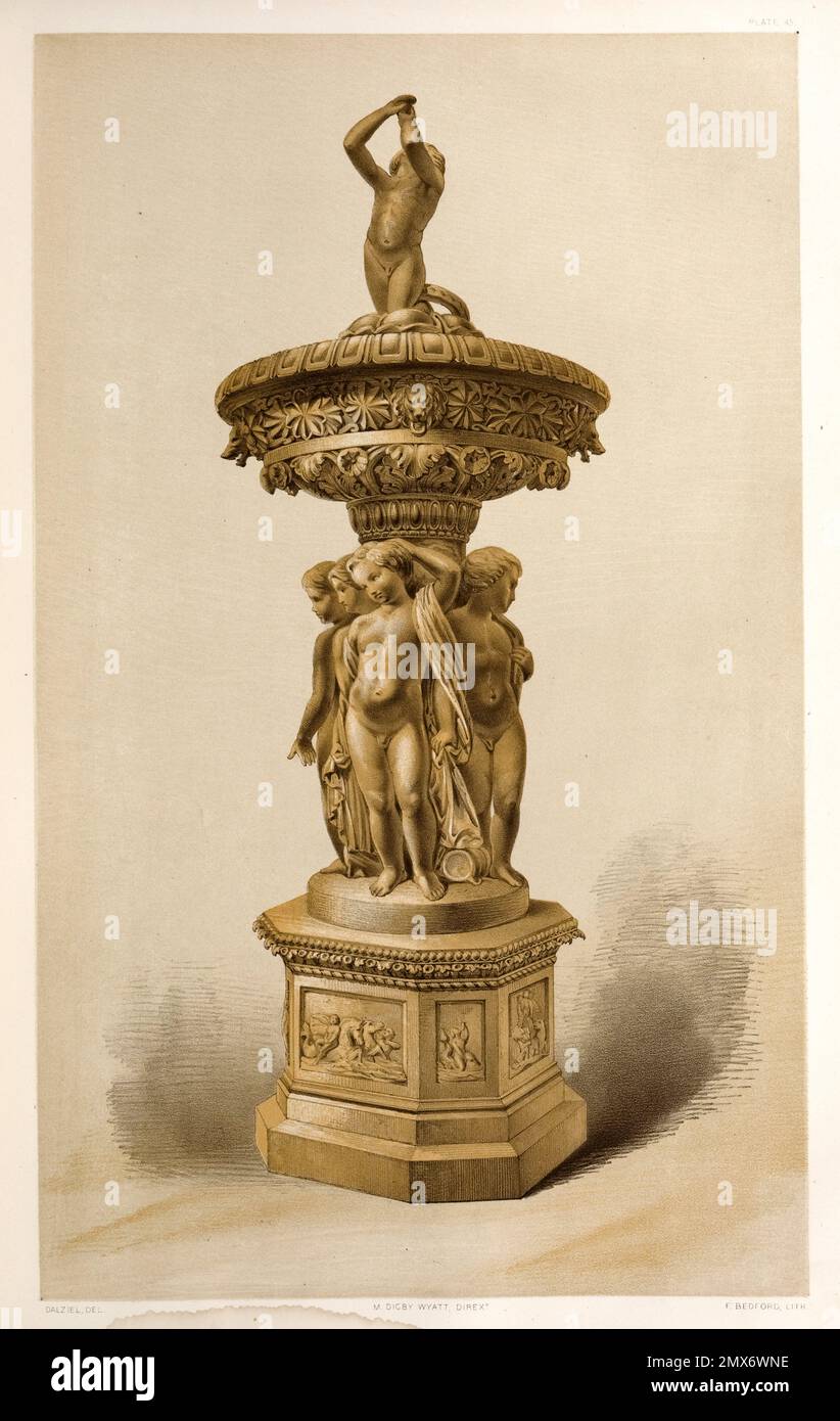 Ein Brunnen (in Terrakotta) im März von Thiercartenfelde, nahe Charlottenberg, Preußen. Wyatt, M. Digby (Matthew Digby), Sir, 1820-1877. (Autor-)Tag Stockfoto