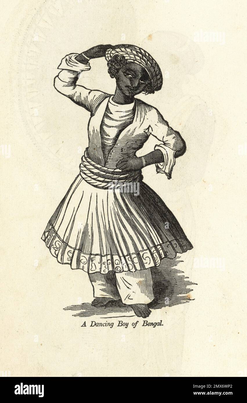 Ein tanzender Junge aus Bengal, Seite 14. Wright, Caleb, d. 1869 (Autor). Vorträge über Indien: Auch Beschreibungen bemerkenswerter Bräuche und Persönlichkeiten Stockfoto