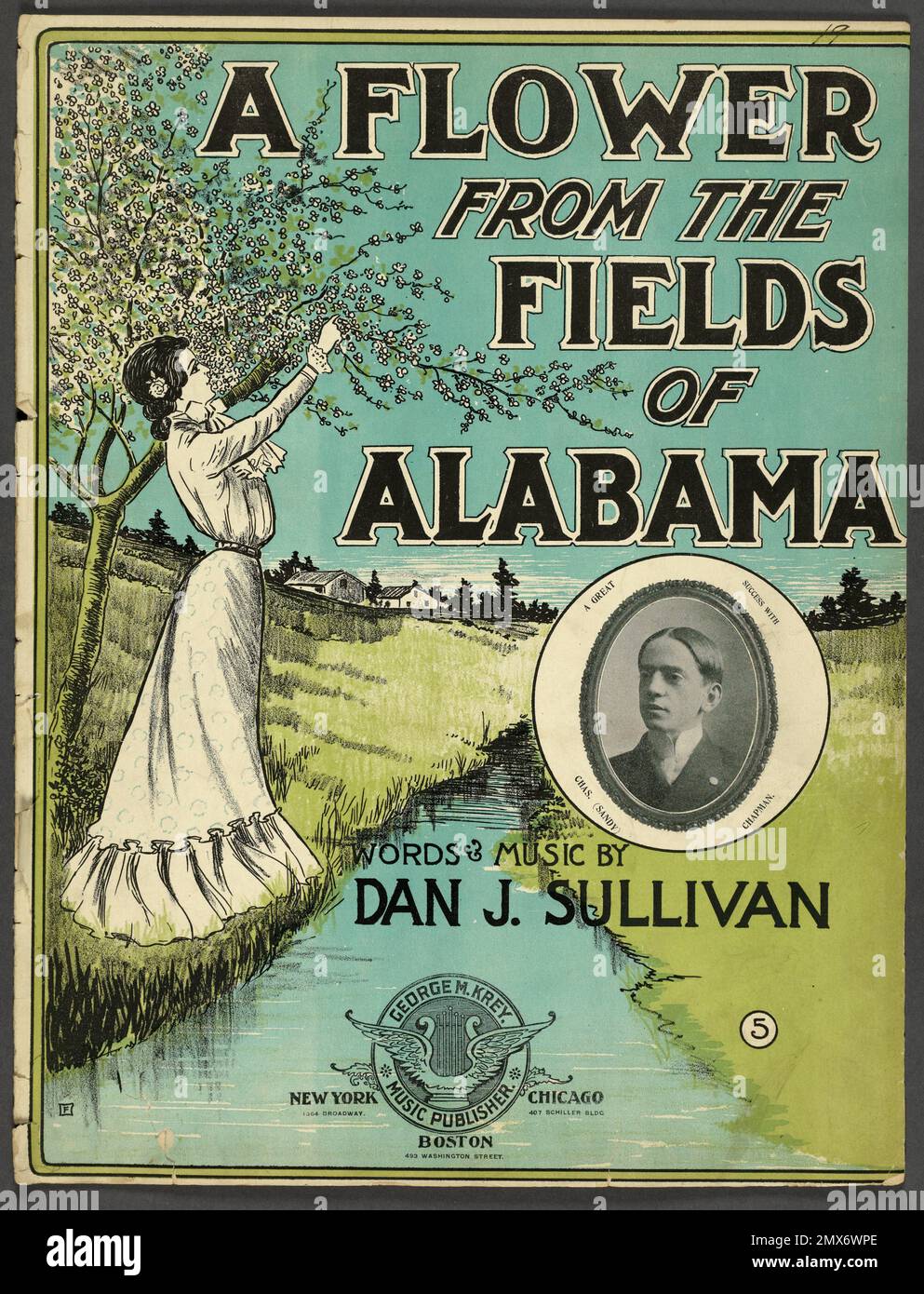 Eine Blume von den Feldern Alabamas. Zusätzlicher Titel: Ein schöner Abend vor langer Zeit. [First line] zusätzlicher Titel: Sie ist eine Blume aus den Feldern von Stockfoto