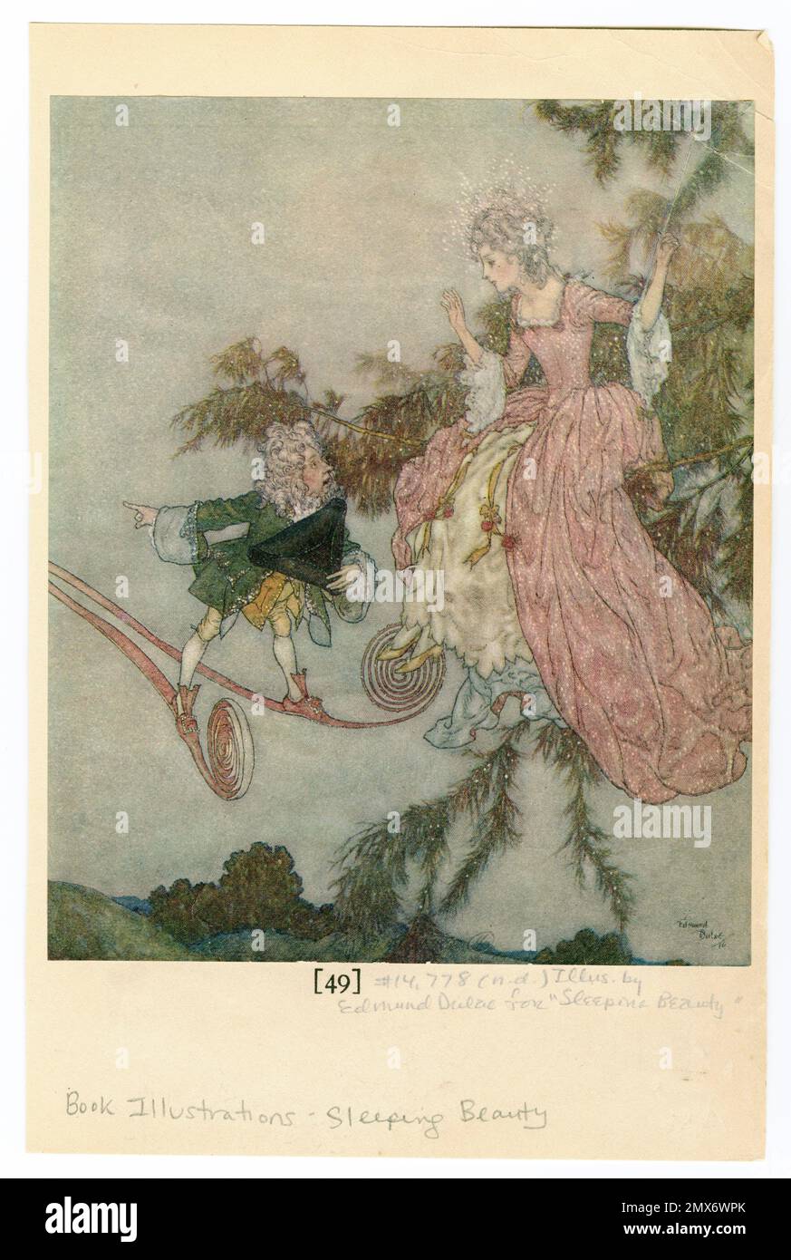 Ein Zwerg, der Sieben-Liga-Stiefel besaß. Dulac, Edmund (1882-1953) (Künstler). Kinderbuch Illustrationen Buchillustrierungen - Dornröschen. Stockfoto