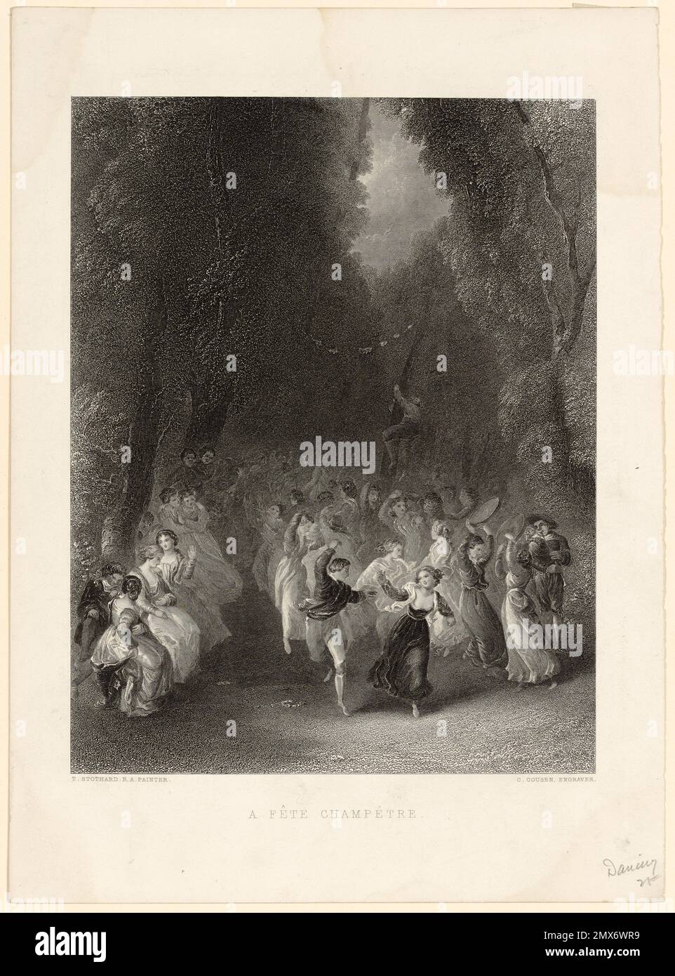 Ein fête champêtre. Stothard, Thomas, 1755-1834 (Künstler) Cousen, Charles, 1819-1889 (Gravierer). Drucke mit Tanzmotiven. Ausgestellt Am: 1800 - Stockfoto