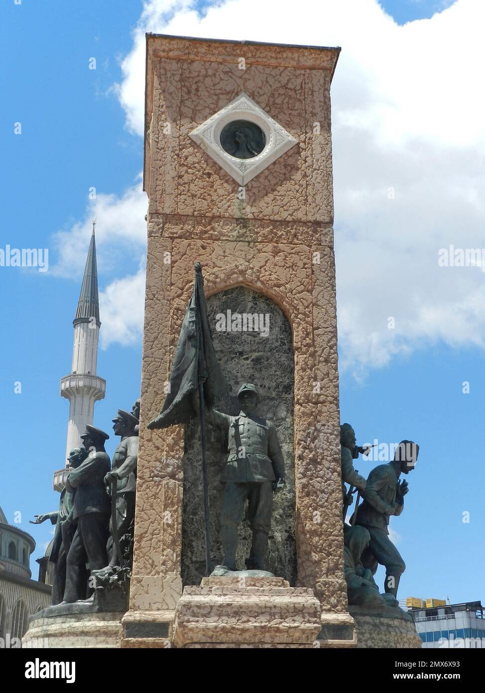 Istanbul (Türkei). Denkmal für die Republik auf dem Taksim-Platz der Stadt Istanbul. Stockfoto