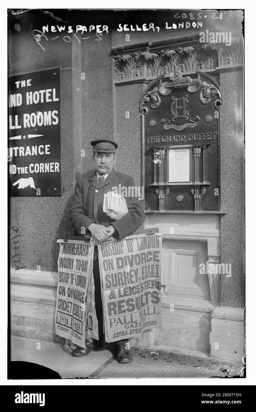 Zeitungsverkäufer London - 1900 Stockfoto