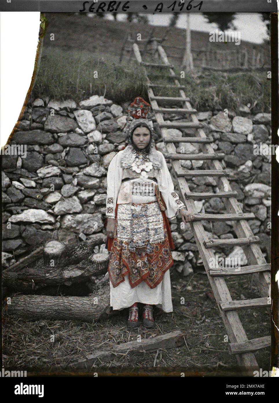 Umgebung von Prizren, Kosovo, Serbisches Jungdorf Serbisch 1913 - Balkan - Jean Brunhes und Auguste Léon - (April 23 - Juni 9) Stockfoto