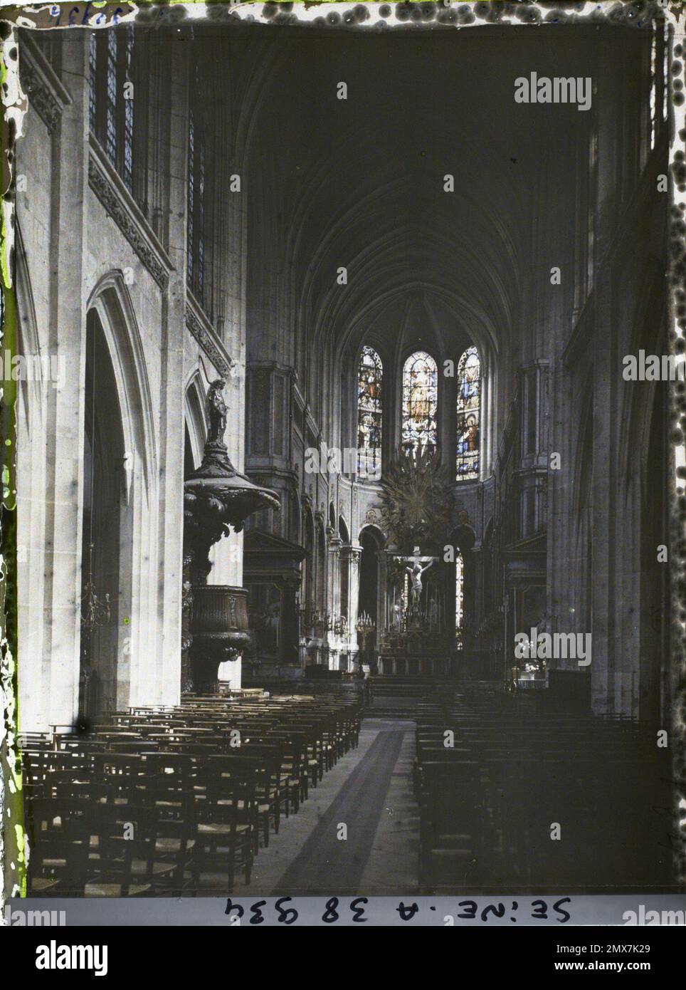 Paris (4. Arr.), Frankreich das Schiff der Kirche Saint-Merri, Stockfoto