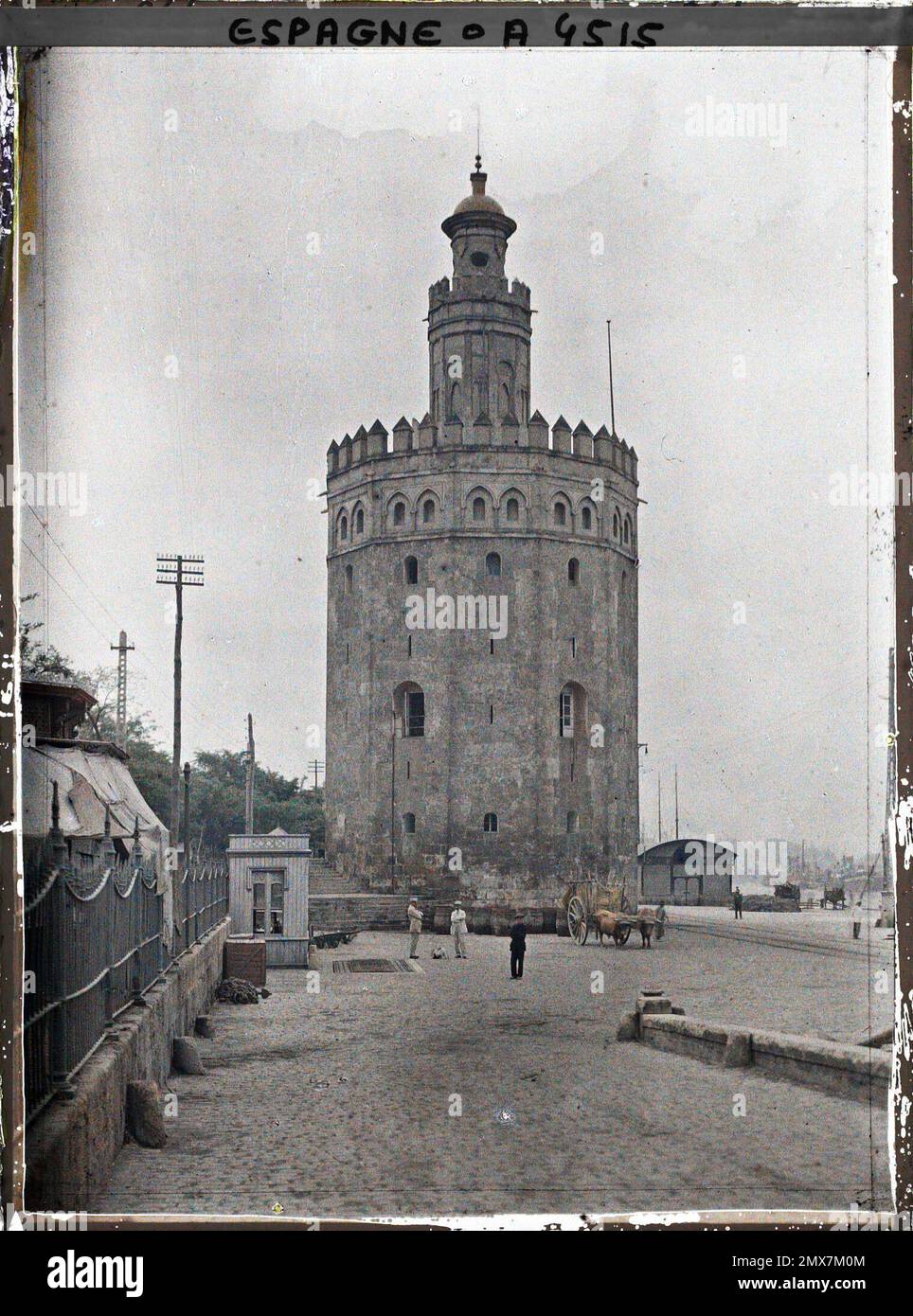 Sevilla, Spanien Torre del Oro ('Tour de l'Gold') , 1914 - Spanien - Auguste Léon - (Juni 15 - Juli 4) Stockfoto