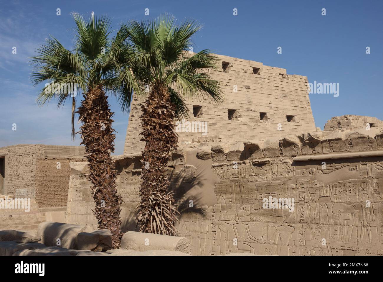 Der Erste Pylon, Der Karnak-Tempel, Luxor, Ägypten Stockfoto