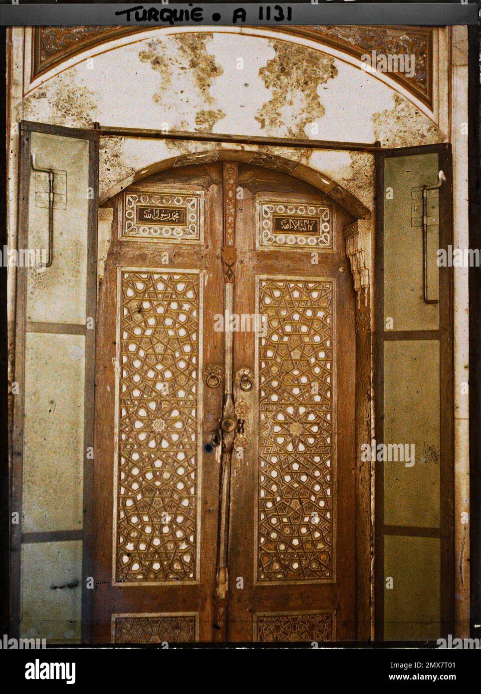Konstantinopel (aktuelles Istanbul), türkischer Eingang zur Türbe (Mausoleum) des Sultan Süleyman, 1912 - Türkei - Stéphane Passet - (September) Stockfoto