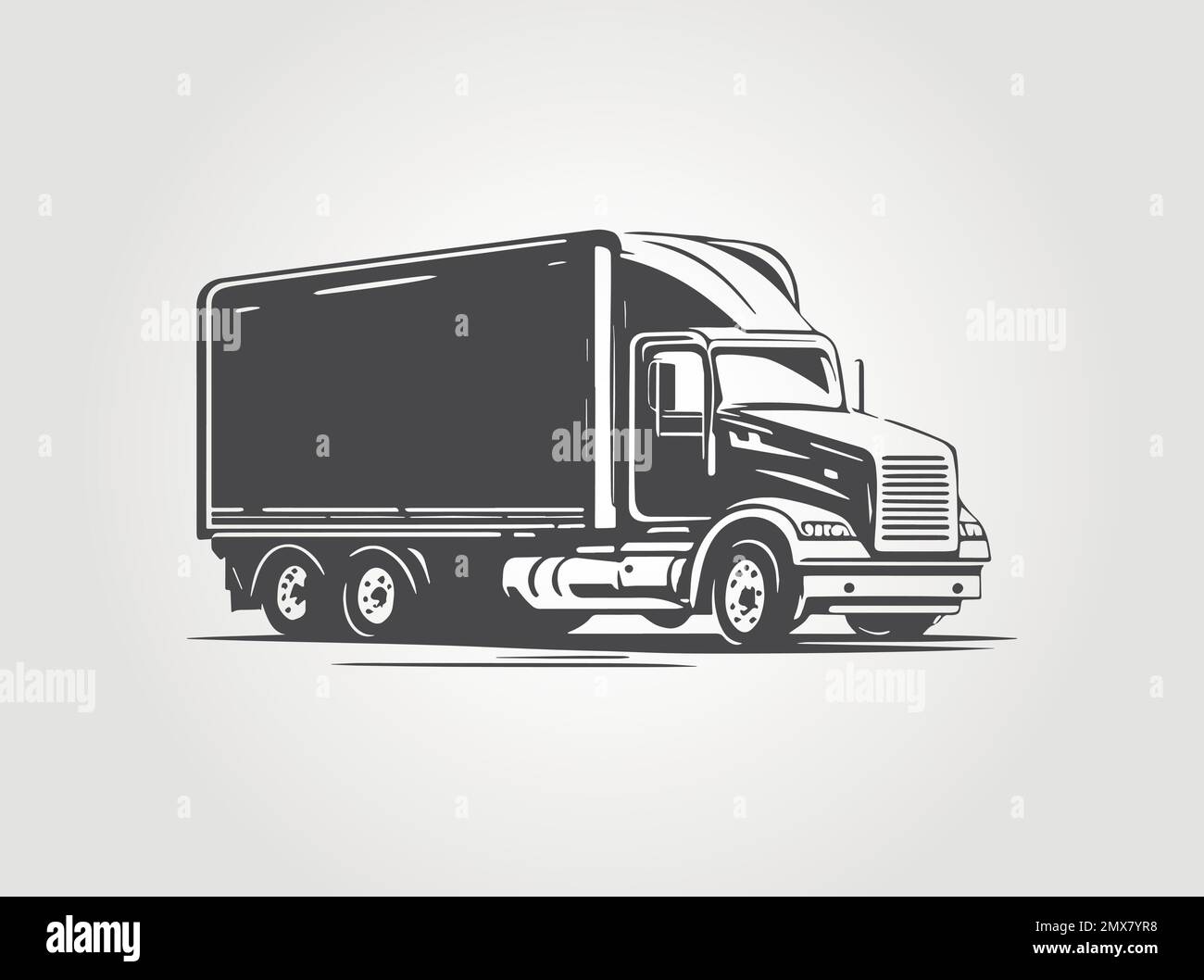 Fahrender Lkw. Cargo Delivery Truck Isoliert. Lieferwagen. Vektorgrafik. Stock Vektor