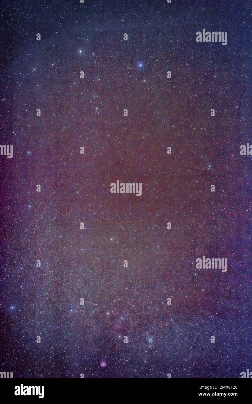 Deep Sky Astrophotography - Gemini Constellation - 70mm F4 ISO500 FF - Nord52 18.01.2023 Stockfoto