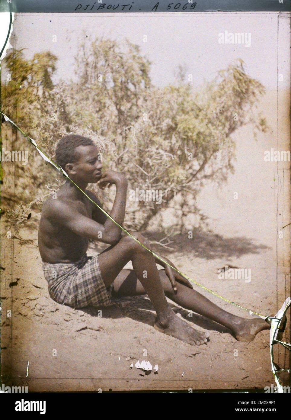 Dschibuti junger Mann somali, Léon beschäftigt in Indochina Stockfoto