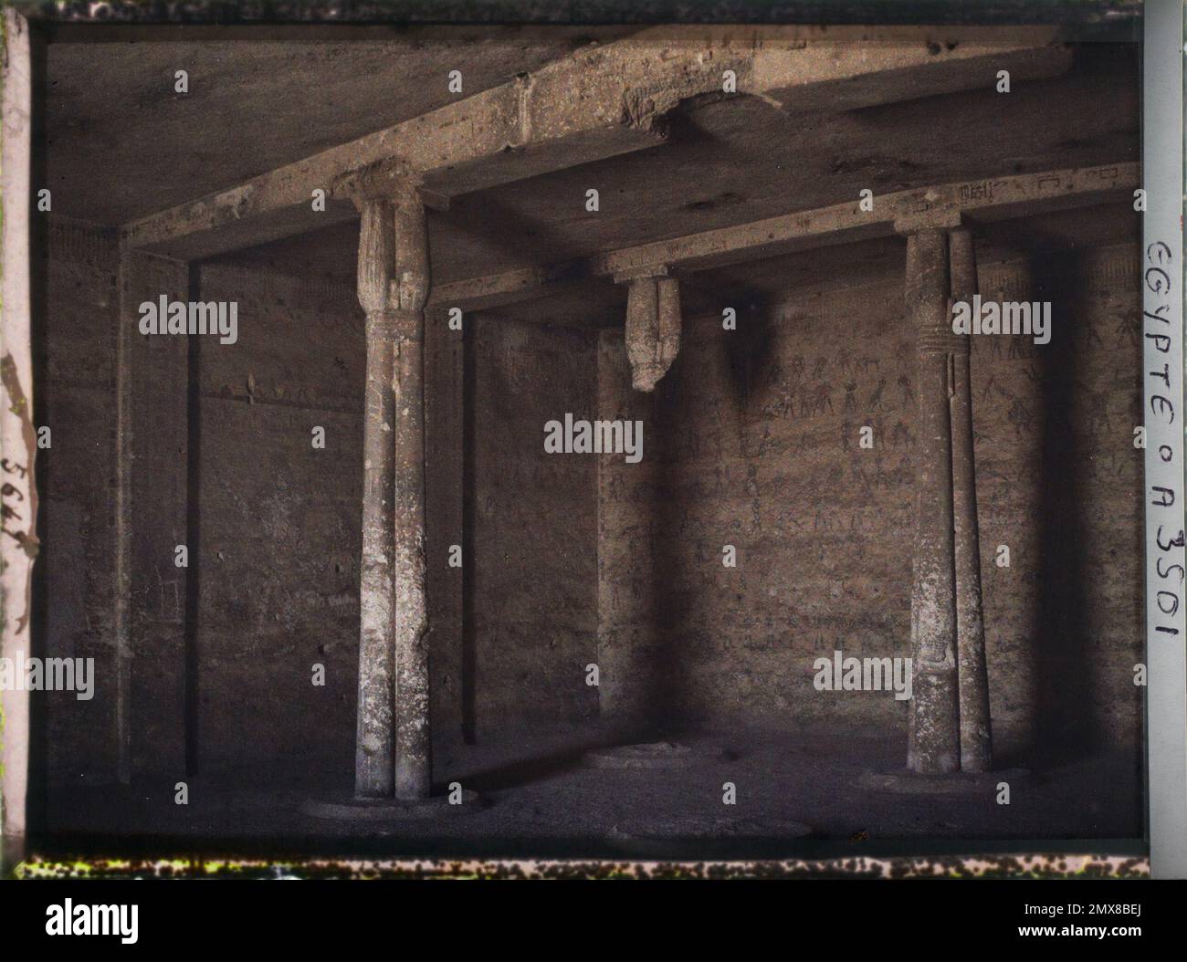 Beni Hassan, Ägypten, Inneres Afrika von Khétys Grab , 1914 - Ägypten - Auguste Léon - (Januar - Februar) Stockfoto