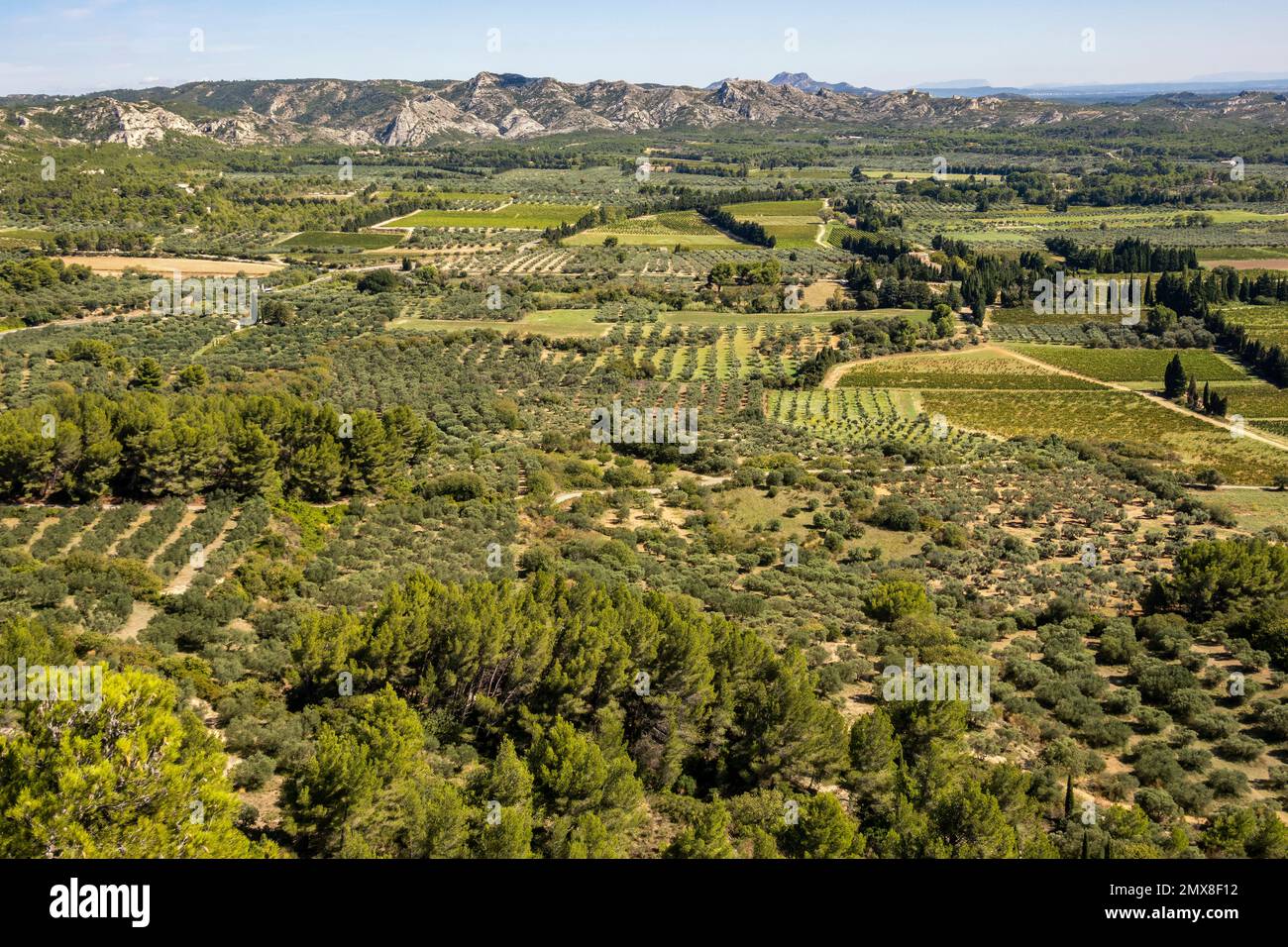 Frankreich, Les Baux--de-Provence, Blick von der Chateau Esplanade Stockfoto