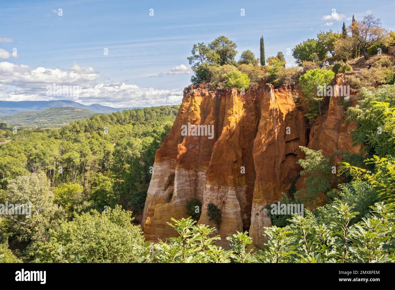 Frankreich, das Dorf Roussillon im Luberon - Vaucluse, Ochre Klippen, alias Ocher, Ocre Stockfoto