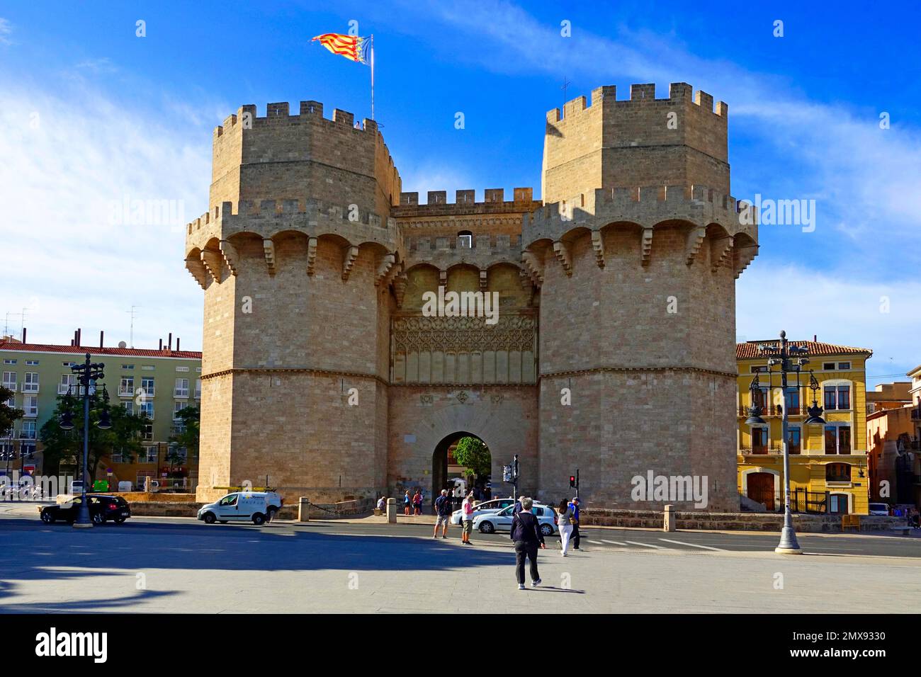 Torres (Towers) de Quart Valencia ist die Hauptstadt der autonomen Gemeinschaft Valencia und die dritthäufigste Gemeinde Spaniens Stockfoto