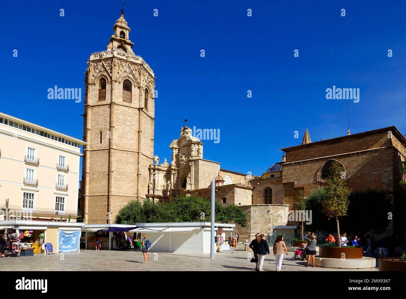 der barocke Glockenturm von Santa Catalina Kirche Valencia ist die Hauptstadt der autonomen Gemeinschaft Valencia und die drittbevölkerungsreichste Gemeinde Stockfoto