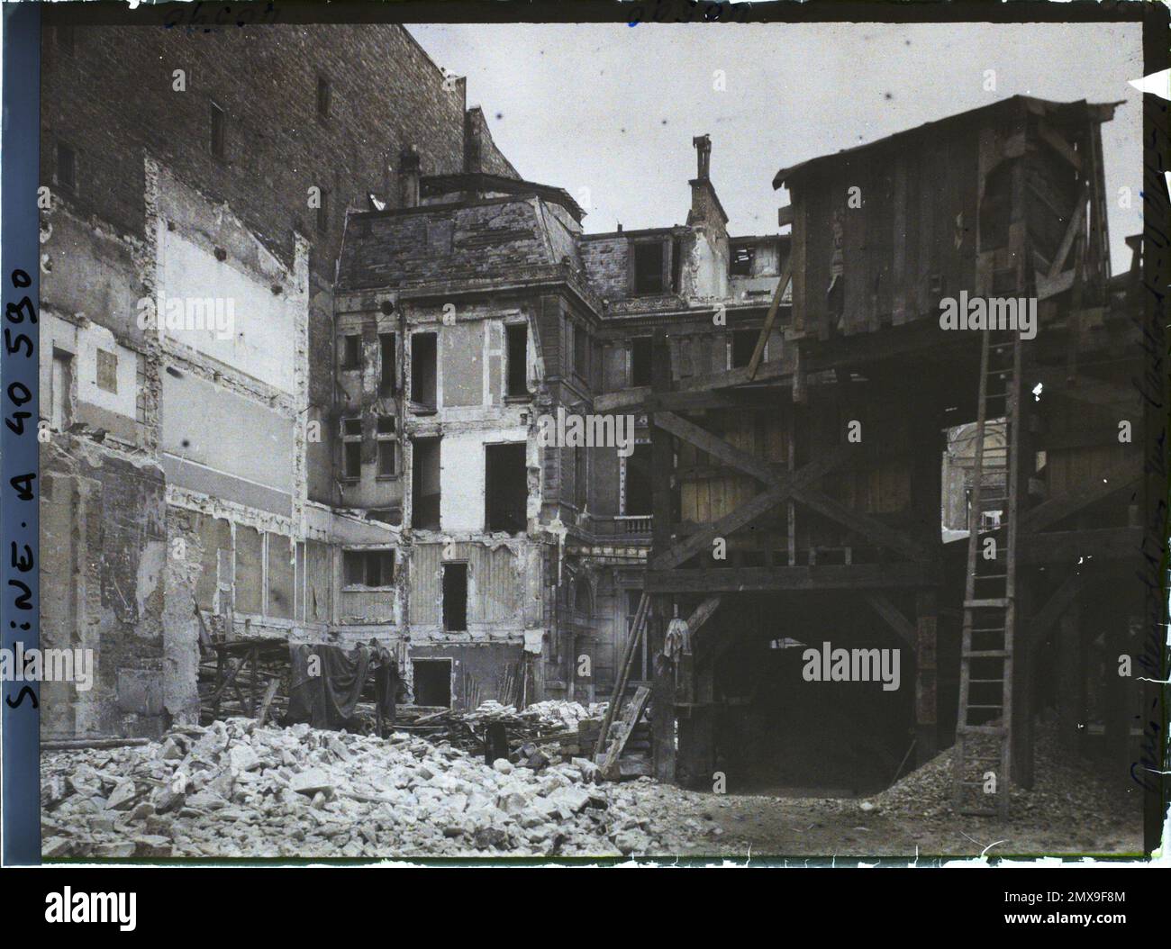 Paris (9. Arr.), Frankreich die Erweiterung des Boulevard Haussmann, Abriss rue Taitabout, Stockfoto