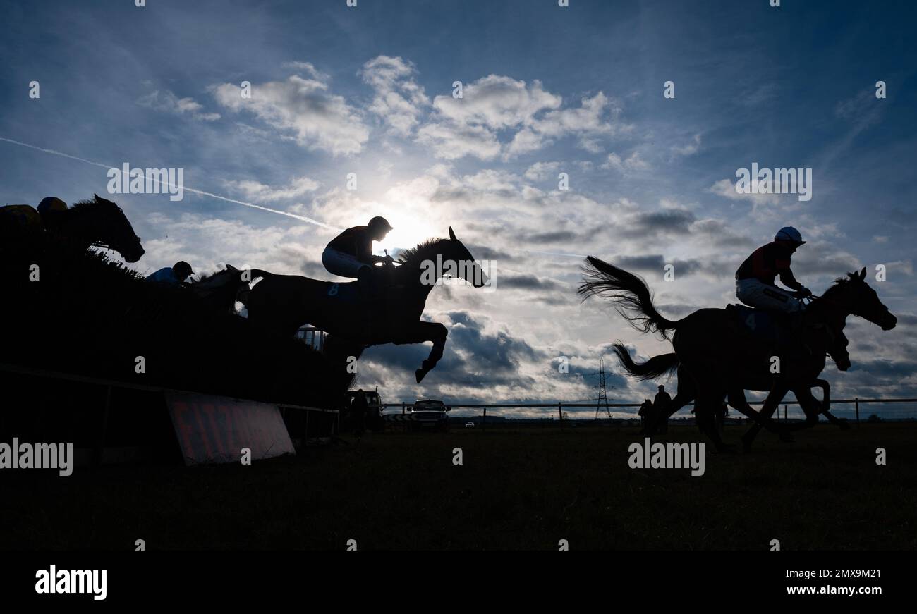 Action from Cocklebarrow Point to Point Races, Februar 2023 Stockfoto