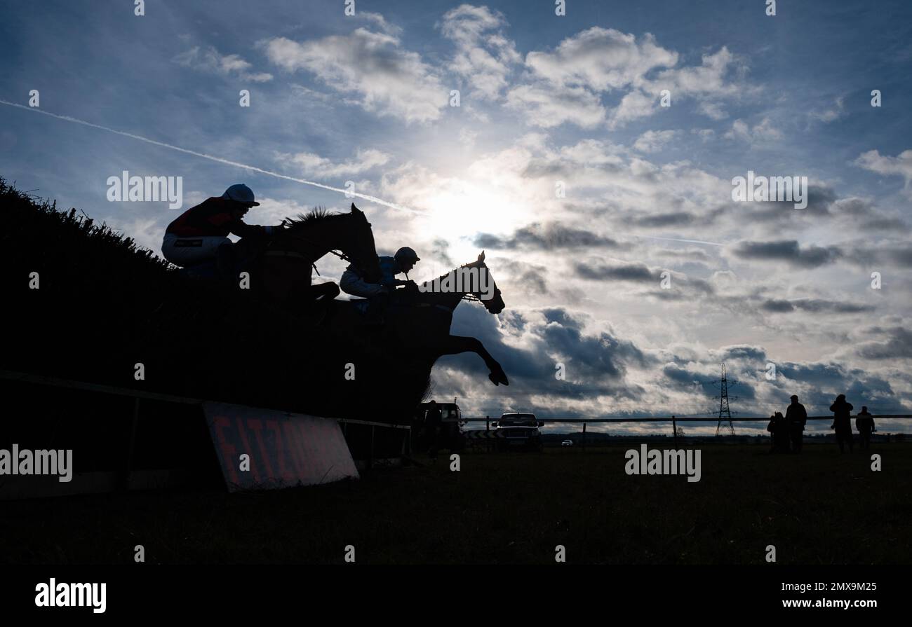 Action from Cocklebarrow Point to Point Races, Februar 2023 Stockfoto