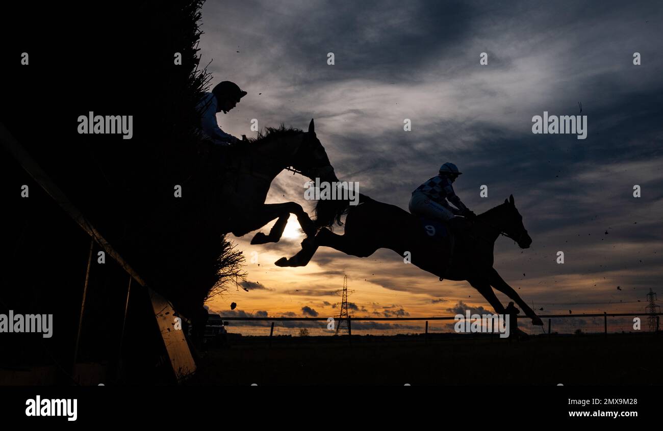 Action from Cocklebarrow Point to Point Races, Februar 2023 Stockfoto