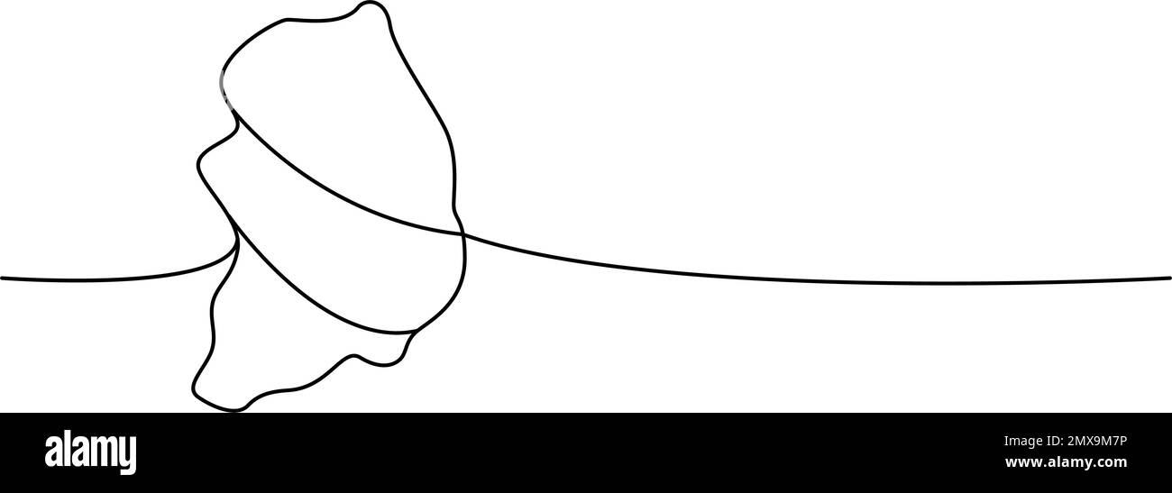 Südkorea-Silhouette, durchgehende Zeichnung mit einer Linie. Abbildung der südkoreanischen Landessilhouette mit einer durchgehenden Linie. Minimalistische Vektordarstellung. Stock Vektor