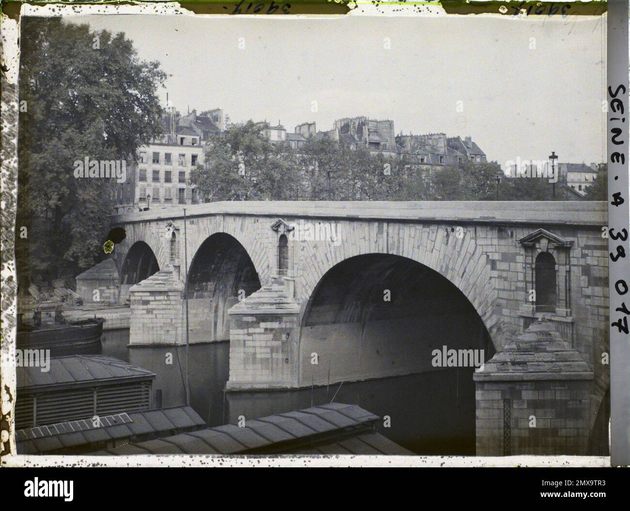 Paris (4. Arr.), Frankreich Le Pont Marie vom Quai de Bourbon, Stockfoto