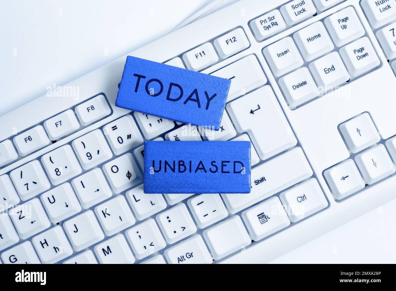 Begrifflicher Titel ohne Vorurteile. Geschäftskonzept ohne Vorurteile für oder gegen etwas Unparteiisches Stockfoto