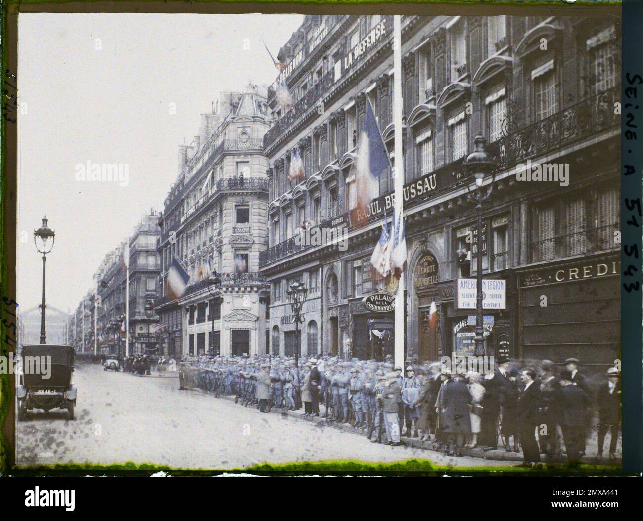 Paris (2. Arr.), France Décorations Avenue de l 'Opera for the 9. Congress of the American Legion (American Legion) Stockfoto