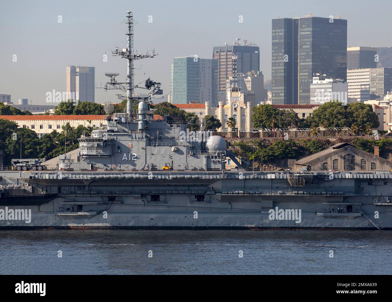 Brasilianischer Flugzeugträger São Paulo in Rio de Janeiro Stockfoto