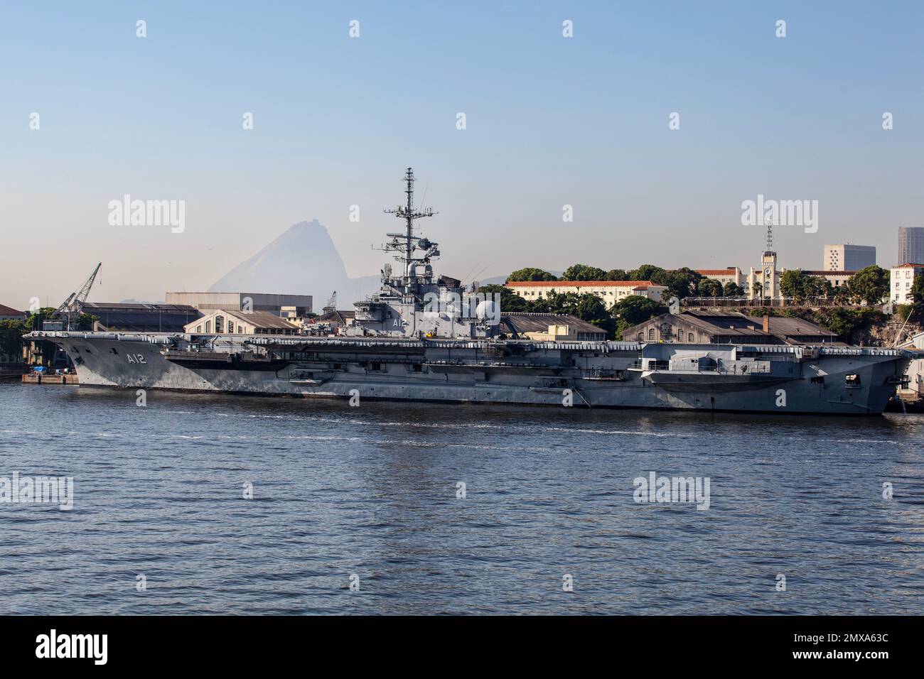 Brasilianischer Flugzeugträger São Paulo in Rio de Janeiro Stockfoto