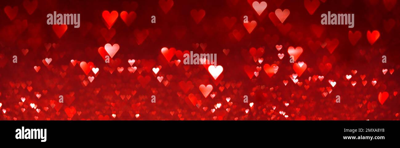 Helle rote Herzen abstrakt Hintergrund Stockfoto