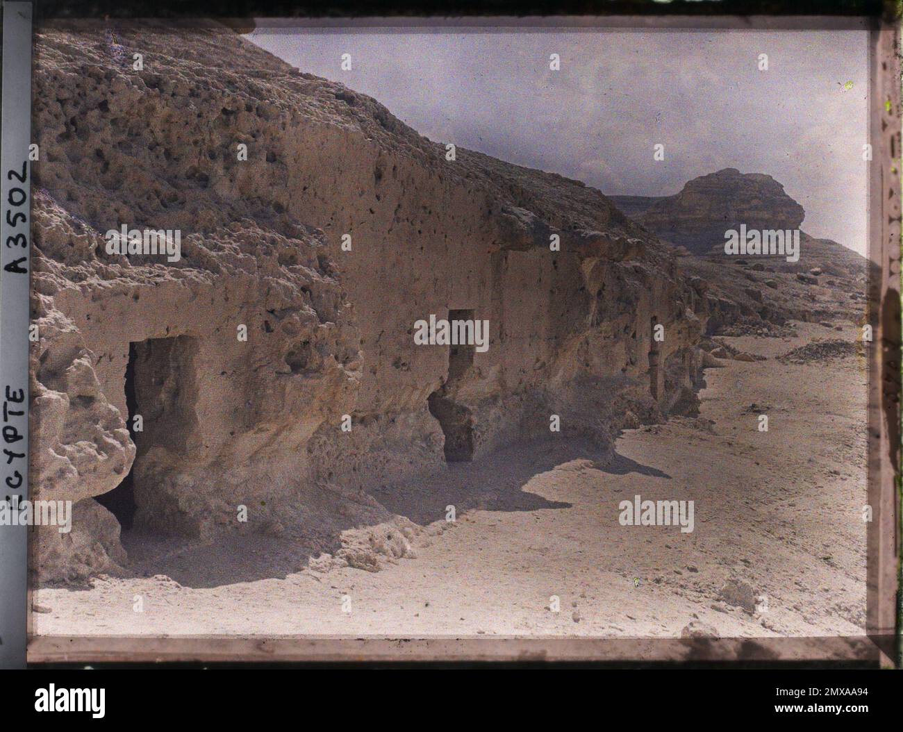 Beni Hassan, Ägypten, Afrika am Fuße der Klippe, 1914 - Ägypten - Auguste Léon - (Januar - Februar) Stockfoto
