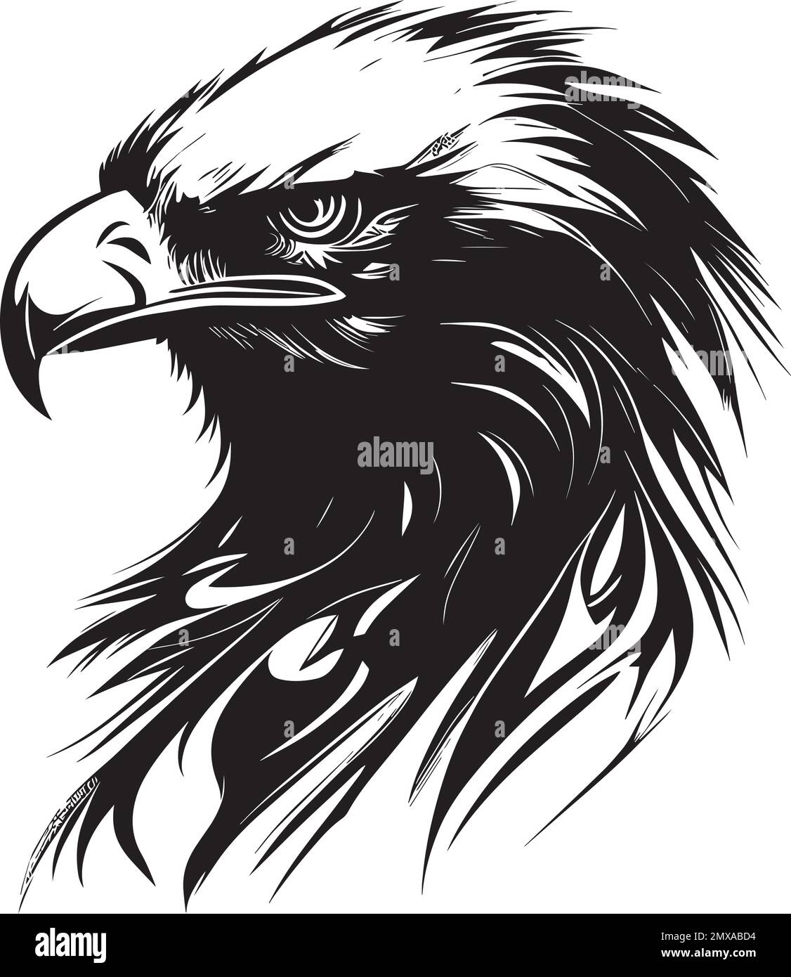Einfarbiges Eagle Mascot Logo Stock Vektor