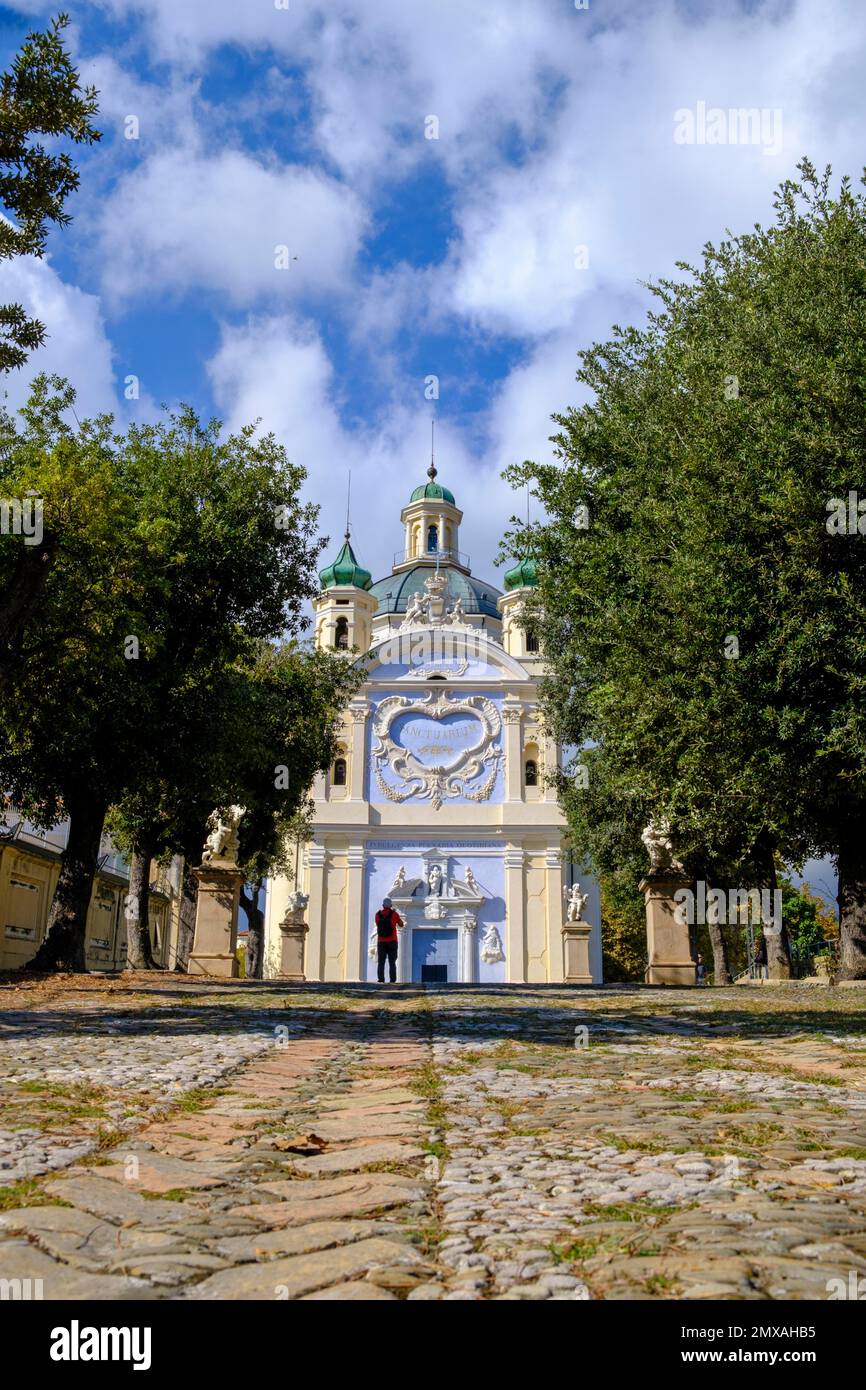 Santuario della Madonna della Costa, Sanctuary, San Remo, Sanremo, Riviera, Ligurien, Italien Stockfoto