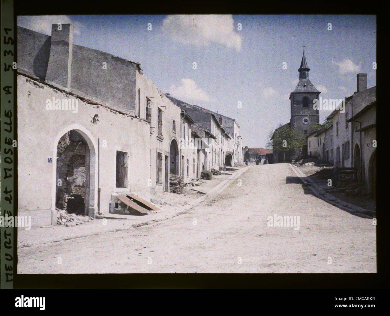 Crévic, Frankreich , 1914-1915 - verwüstete Gebiete, Nord- und Ostfrankreich - Jean Brunhes, Auguste Léon und Georges Chevalier - (Dezember 1914 - April 1915) Stockfoto