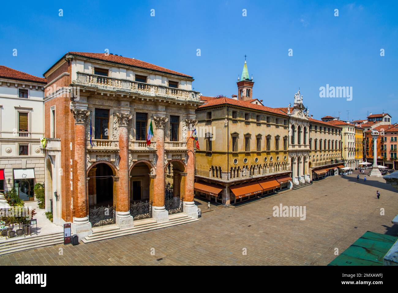 Loggia del Capitanio, repräsentativer Sitz der ehemaligen Republik Venedig, Piazza dei Signori, herrliches Zentrum mit Palladios Hauptwerk, Vicenza Stockfoto
