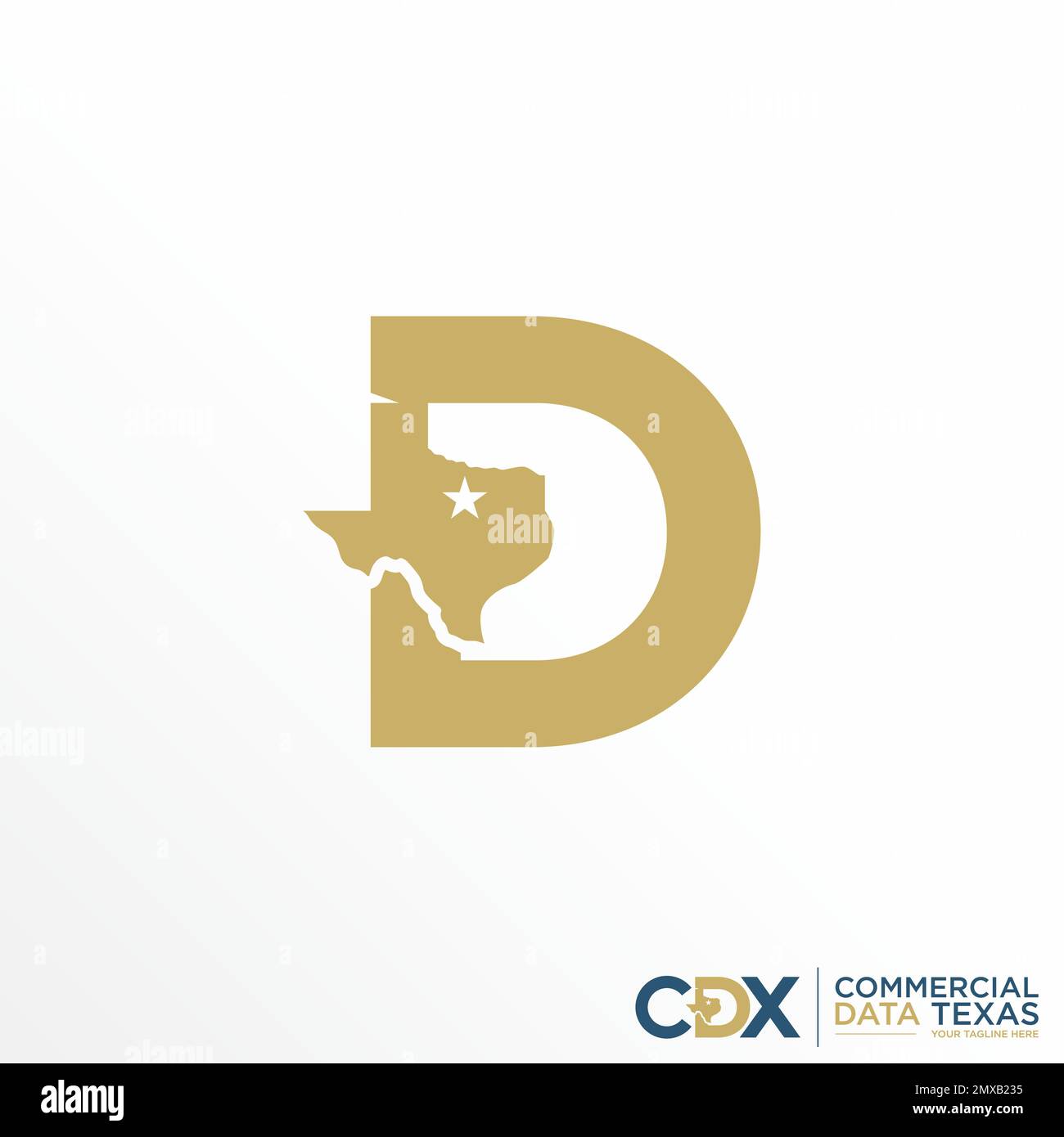Schriftart D in Buchstaben oder Worten mit Grafiksymbol in Texas Karte Logo Design abstraktes Konzept Vektormaterial. Kann als Symbol in Bezug auf Fläche oder Anfangswert verwendet werden. Stock Vektor