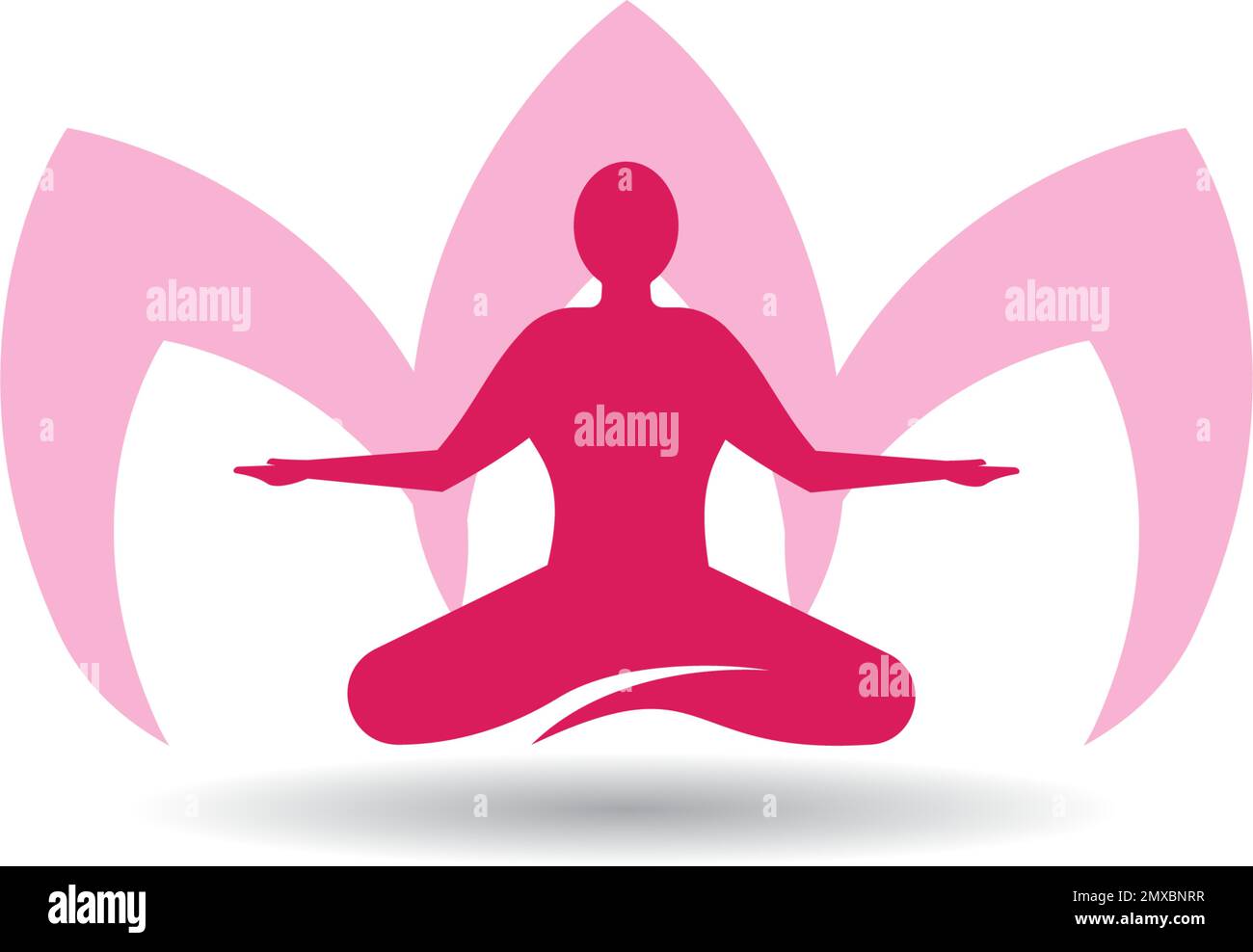 Yoga-Symbol.Meditation-Symbol Vektor-Illustration Designsymbol. Stock Vektor