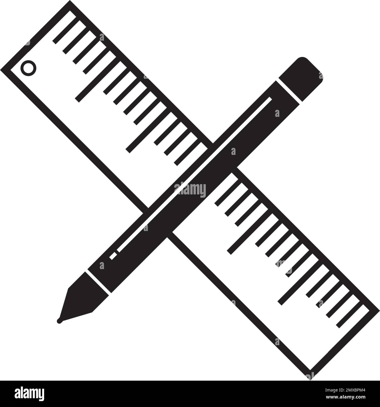 Hintergrund der Vektorkonstruktion für das Linealsymbol. Stock Vektor