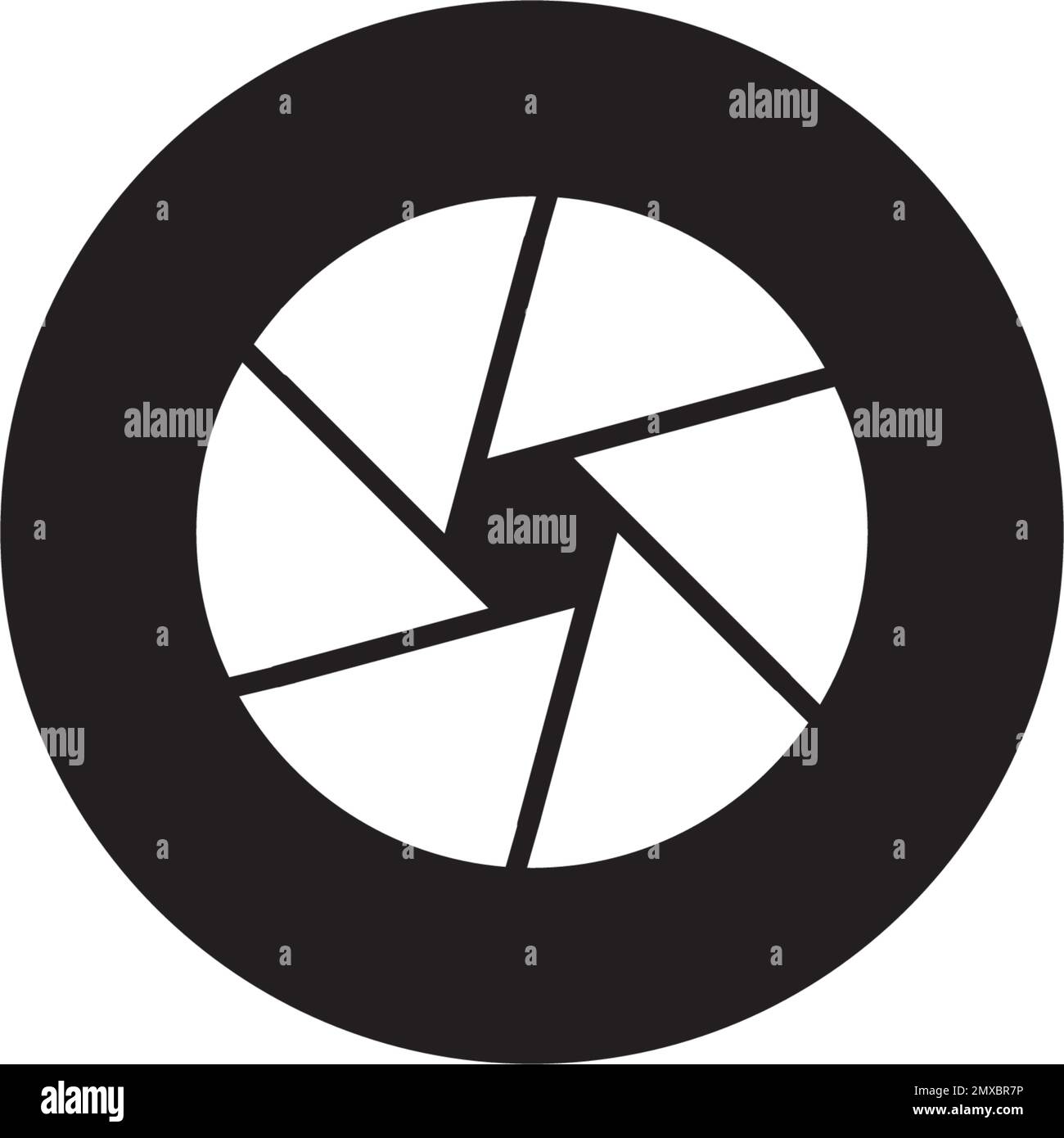 Abbildung des Vektorsymbols des Kameraobjektivs. Stock Vektor